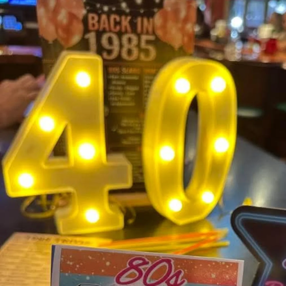 LED Light Up Number 40 / 04 / 4 / 0 Sign